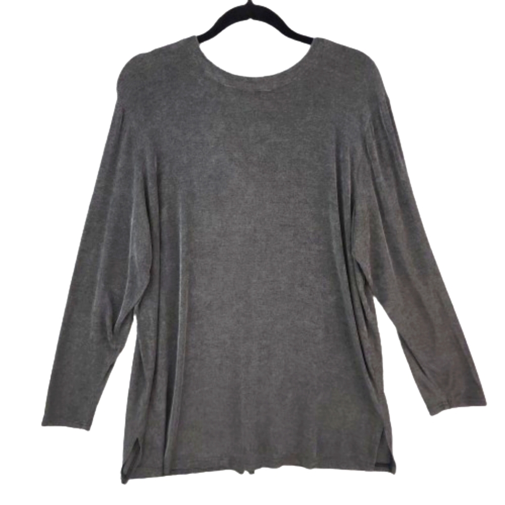 Preston & York Women's XL Slinky Knit Cardigan Grey - Picture 2 of 9